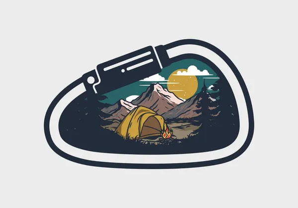 Kupoltält Camping Illustration Grafisk Design — Stock vektor