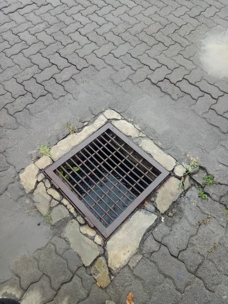 Drainage Channel Iron Cover Photo — Stok Foto