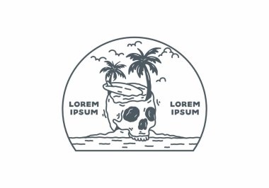 Kurukafa sörf çizgisi sanat çizimi tasarımı