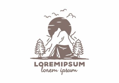 Vahşi kamp hattı sanat çizimi tasarımı