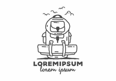 Kamp çantası çizgisi resim tasarımı