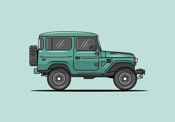 Offroad araba tasarımının yeşil rengi