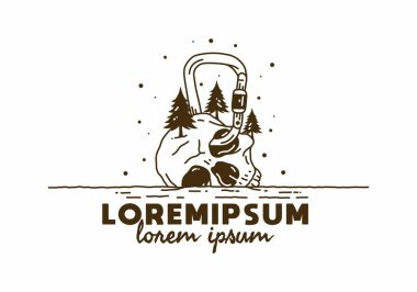 kafatası karabina dizaynında asılı