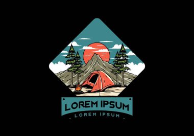 Dağ kampı kubbe çadırı tasarımı kullanıyor.