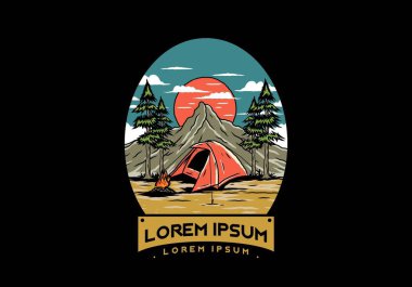 Dağ kampı kubbe çadırı tasarımı kullanıyor.