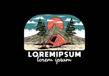 Dağ kampı kubbe çadırı tasarımı kullanıyor.