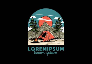 Dağ kampı kubbe çadırı tasarımı kullanıyor.