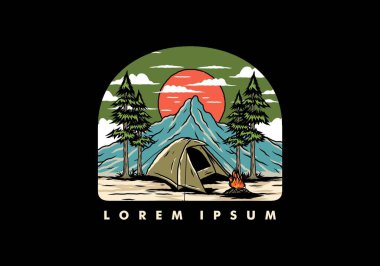 Dağ kampı kubbe çadırı tasarımı kullanıyor.