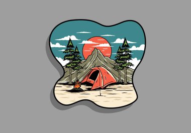 Dağ kampı kubbe çadırı tasarımı kullanıyor.