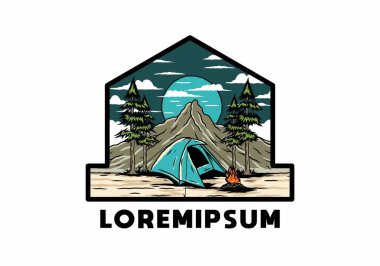 Dağ kampı kubbe çadırı tasarımı kullanıyor.