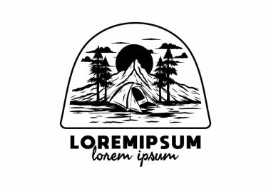 Dağ kampı kubbe çadırı tasarımı kullanıyor.