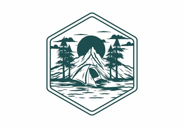 Mountain Camping Using Dome Tents Design —  Vetores de Stock