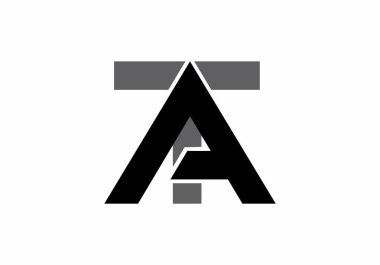 TA ilk harf tasarımının siyah gri rengi