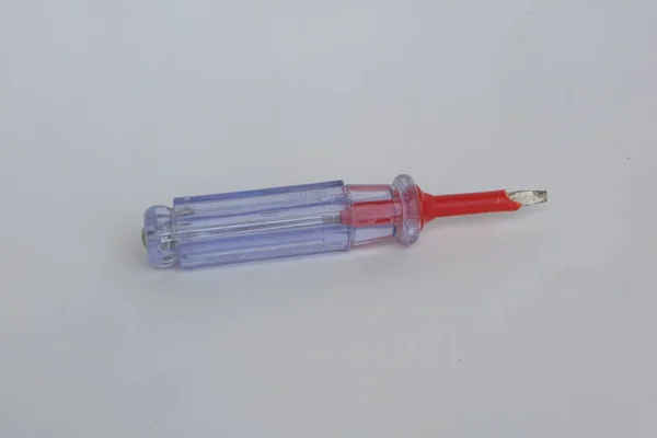 Small Screwdriver Transparent Handle Photo — Stock Photo, Image