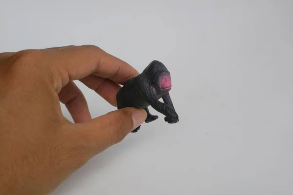 Chimpanzé Pequeno Brinquedo Feito Foto Plástico — Fotografia de Stock