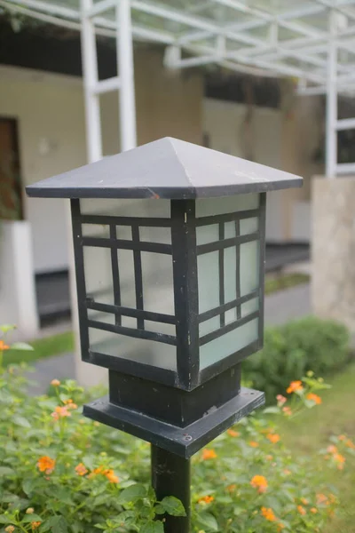 Unique Square Garden Lamp Photo — Fotografia de Stock
