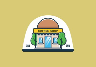 Kafe çizgisi düz çizim tasarımı