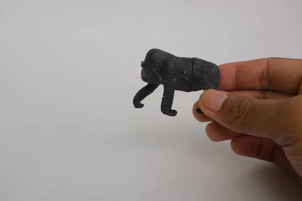 Chimpansee Klein Speelgoed Gemaakt Van Plastic Foto — Stockfoto