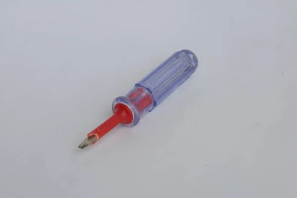 Small Screwdriver Transparent Handle Photo — Stock Photo, Image