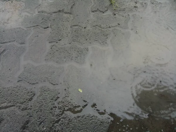 Wet Brick Paving Road Photo — Stock Photo, Image