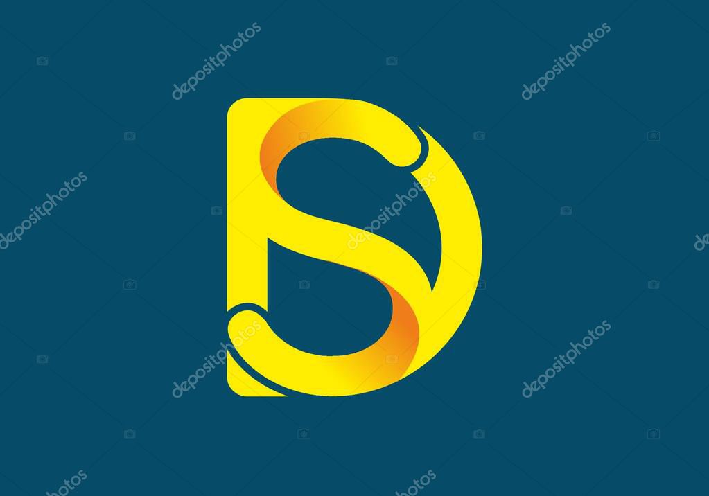 Yellow color of DS initial letter design
