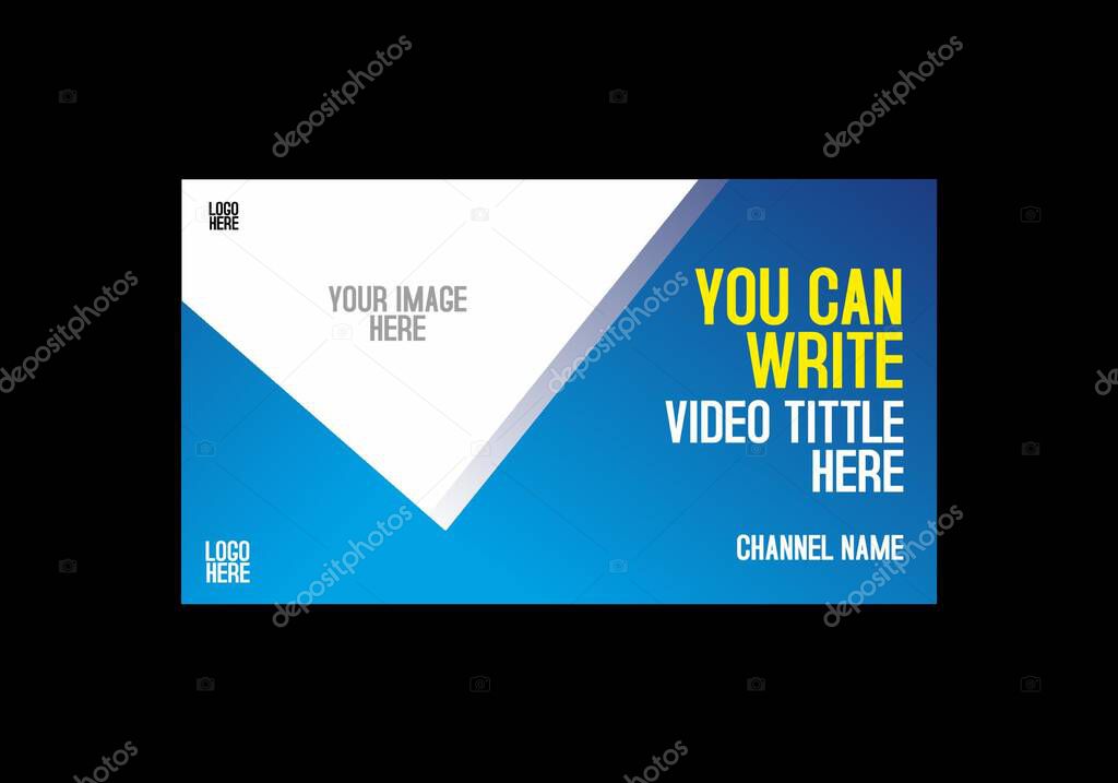 Blue yellow color of video thumbnail design