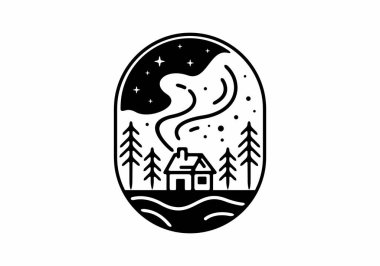 konforlu basit ev çizgisi resim tasarımı