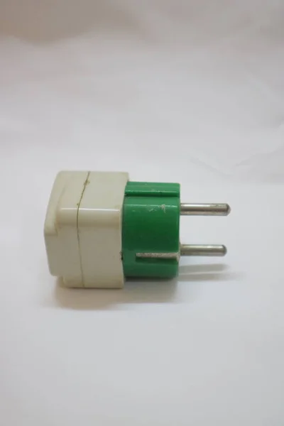 Bílá Zelená Power Plug Fotografie — Stock fotografie