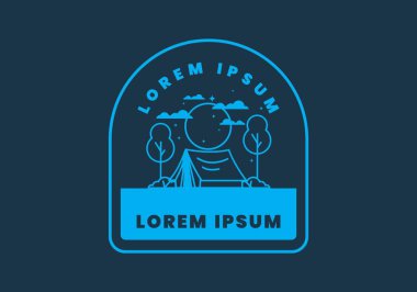 Çadır düz illüstrasyon tasarımı ile kamp