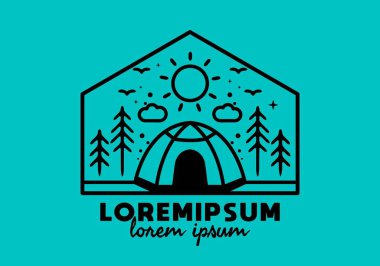 Kamp çadırı tasarımının çizgi çizimi