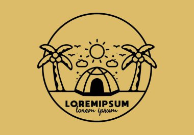 Kamp çadırı tasarımının çizgi çizimi