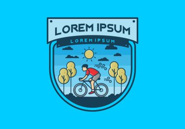 Bisiklet sürmek düz bir illüstrasyon tasarımı