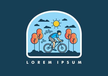 Bisiklet tasarımının illüstrasyon rozeti