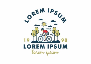 Bisiklet tasarımının illüstrasyon rozeti