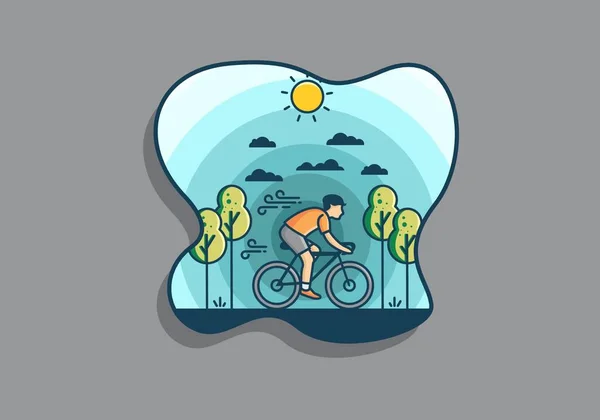 Illustration Badge Conception Vélo Équitation — Image vectorielle