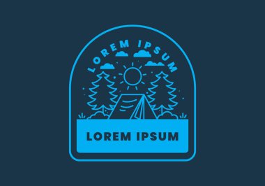 Çadır illüstrasyon tasarımı ile eğlenceli kamp