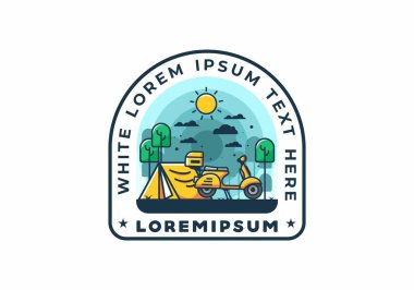 Mobilet düz çizim tasarımı ile kamp yapmak