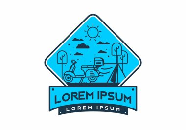 Mobilet düz çizim tasarımı ile kamp yapmak