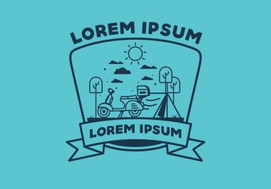 Mobilet düz çizim tasarımı ile kamp yapmak