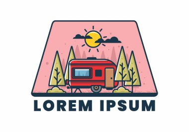 Cangıldaki Campervan düz çizim tasarımı