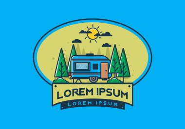 Cangıldaki Campervan düz çizim tasarımı
