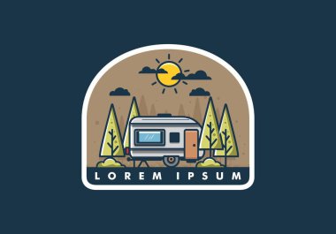 Cangıldaki Campervan düz çizim tasarımı