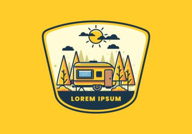 Cangıldaki Campervan düz çizim tasarımı