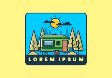 Cangıldaki Campervan düz çizim tasarımı