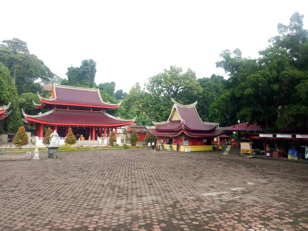 Semarang Indonésie Janvier 2022 Grand Bâtiment Rouge Dans Temple Sam — Photo