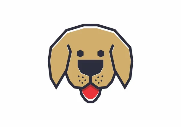 Stiff Art Style Dog Head Brown Color Design — Stockový vektor