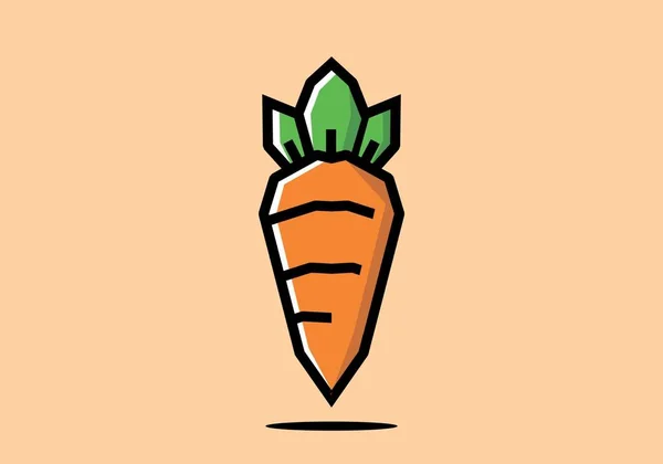 Stiff Art Style Orange Carrot Design — Stock Vector