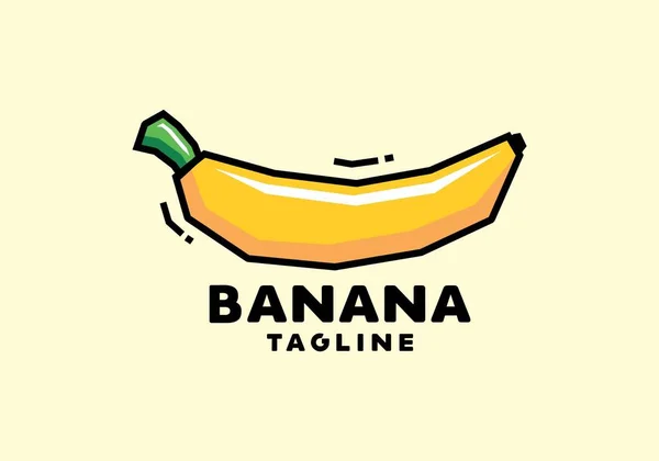 Stile Arte Rigida Disegno Banana Gialla — Vettoriale Stock