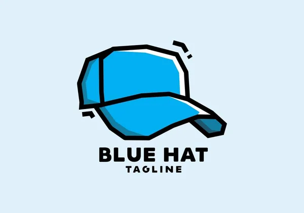 Stile Arte Rigida Design Cappello Blu — Vettoriale Stock