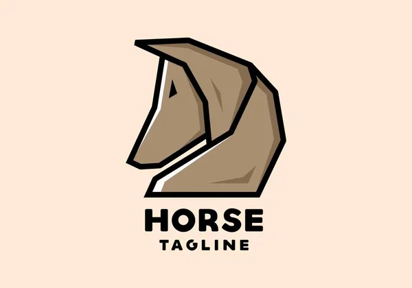 Stile Arte Rigida Disegno Testa Cavallo — Vettoriale Stock